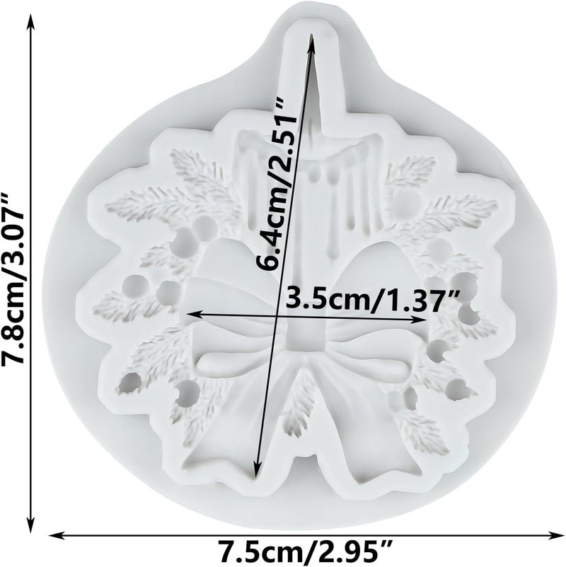 TAOXIBEI Christmas Silicone Mold Bow Christmas Candle Polymer Clay Molds for DIY Crafts Epoxy Resin Casting Air Dry Polymer Clay Plaster Jewelry Making - Image 2